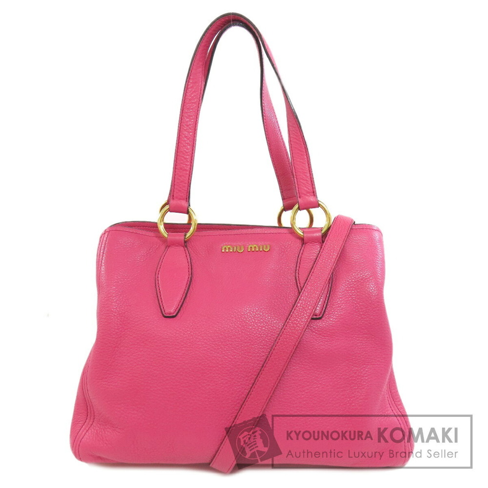 Miu Miu Vitello Caribbean Leather 2way handbag pink